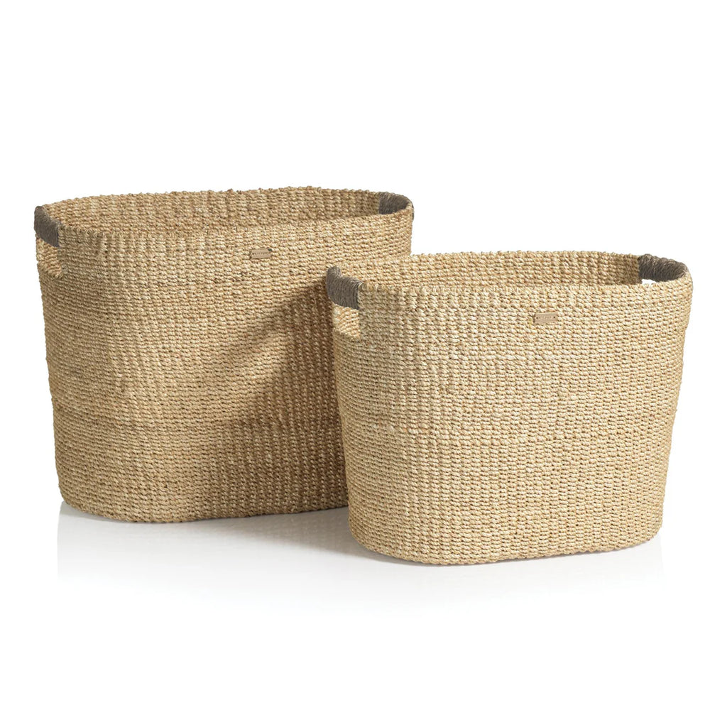 oval abaca baskets set of 2
