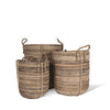 round rattan basket basket with rope handles, medium