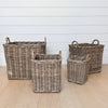 grey washed square rattan baskets