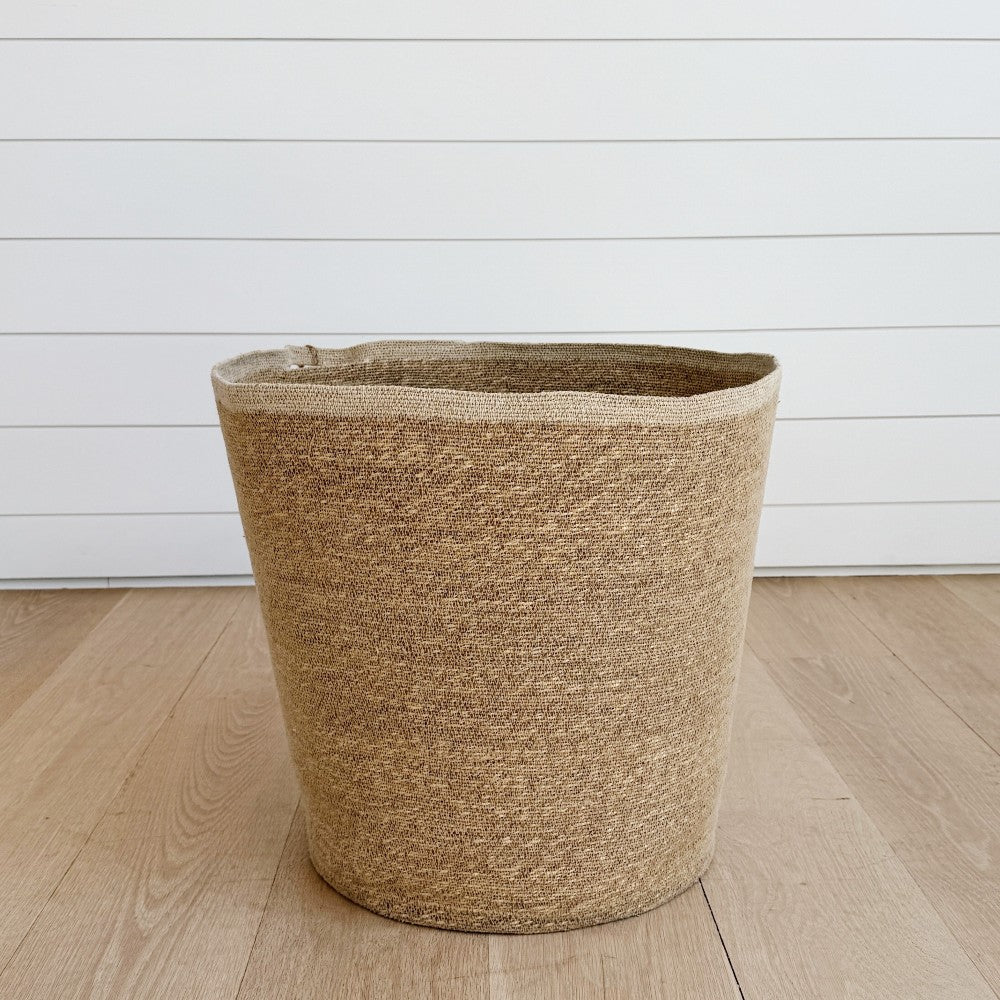 seagrass natural and eggshell basket
