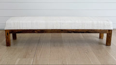 hemp kilim & oak bench 72"