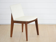 whalebone dining chair, walnut and cream