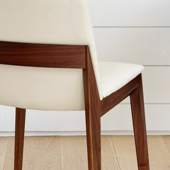 whalebone dining chair, walnut and cream