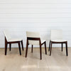 whalebone dining chair, walnut and cream