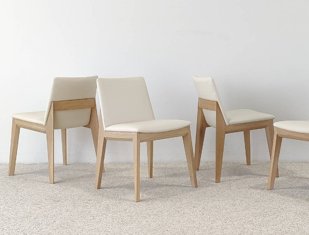 whalebone dining chair, oak and cream