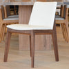 whalebone dining chair, walnut and cream