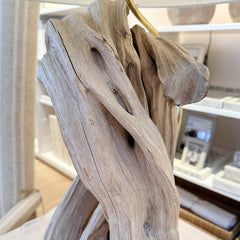 driftwood table lamp on lucite base