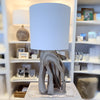 driftwood table lamp on lucite base