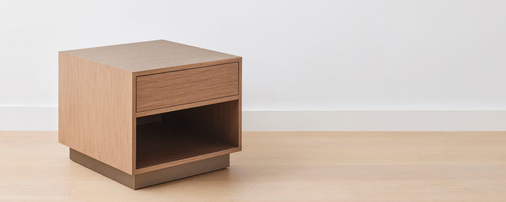 the homenature mercer nightstand in walnut