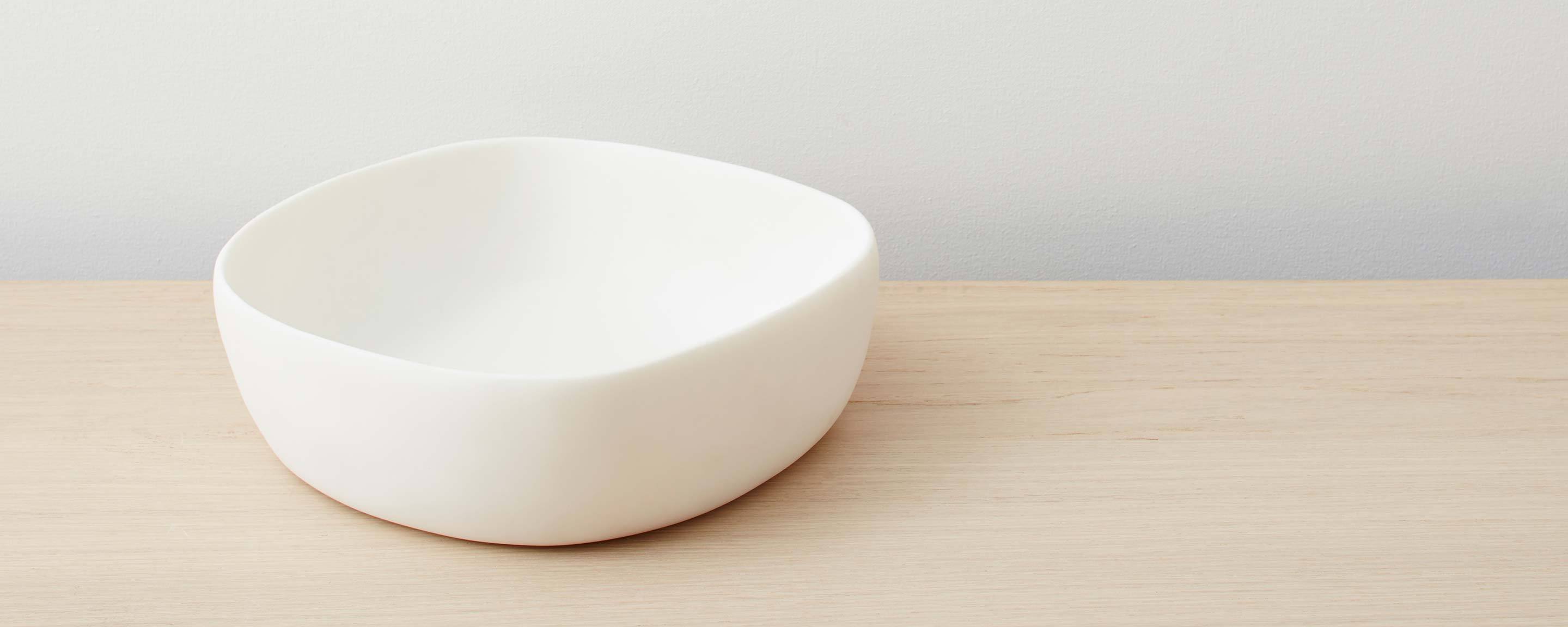 resin salad bowl square, white
