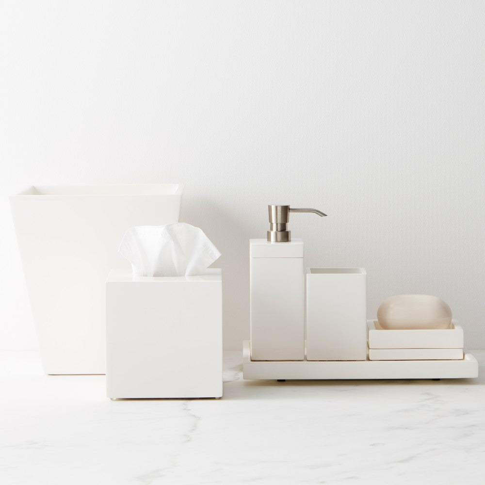 white lacquer bath collection