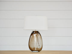 wells beige glass table lamp