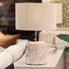 pair of raw marble table lamps