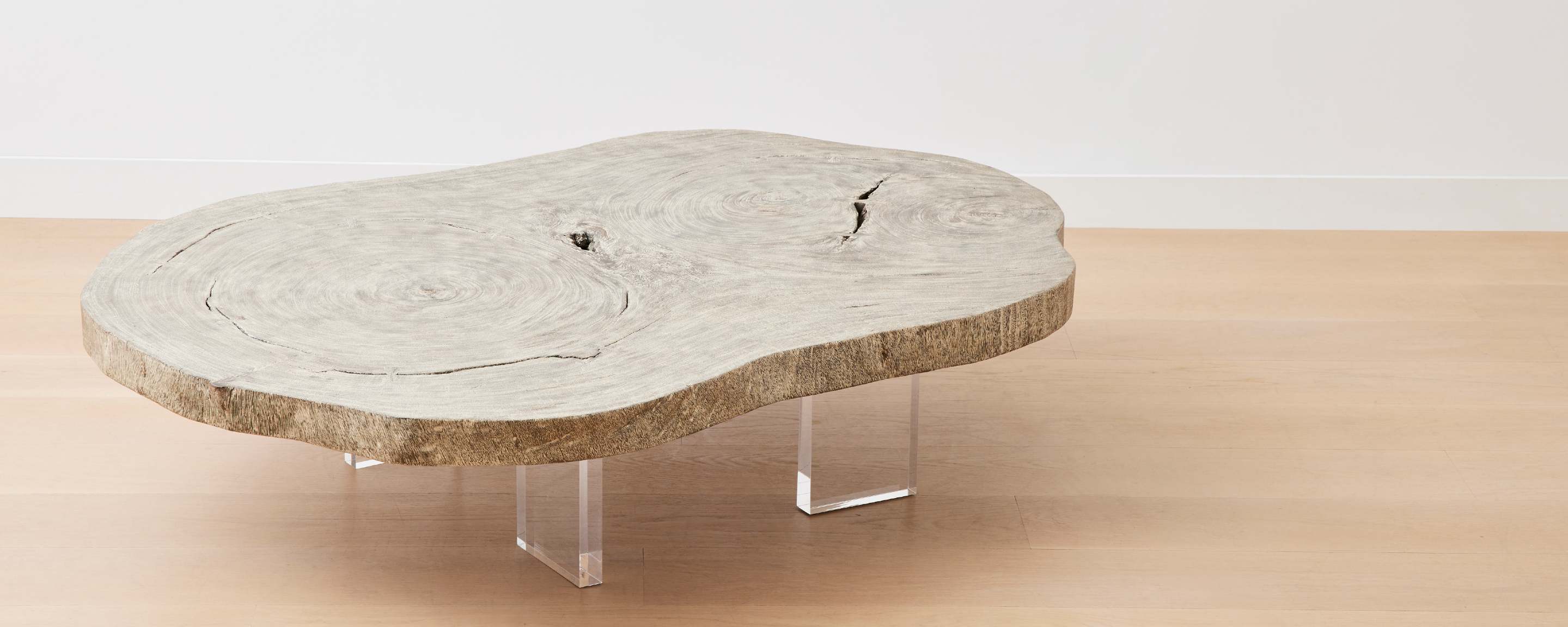the portland coffee table with lucite legs