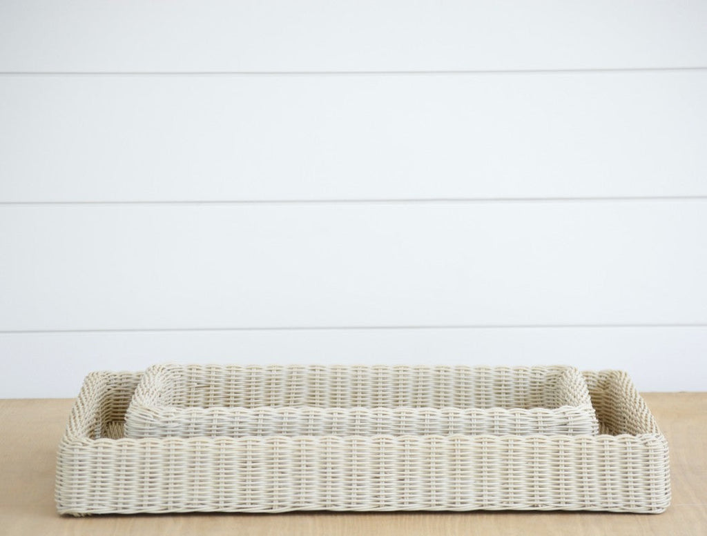 faux wicker tray, small