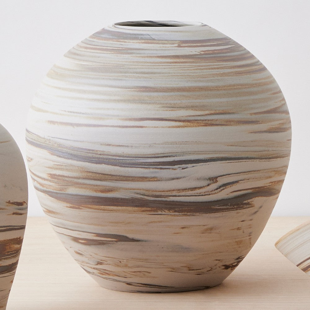 beachstone round vase