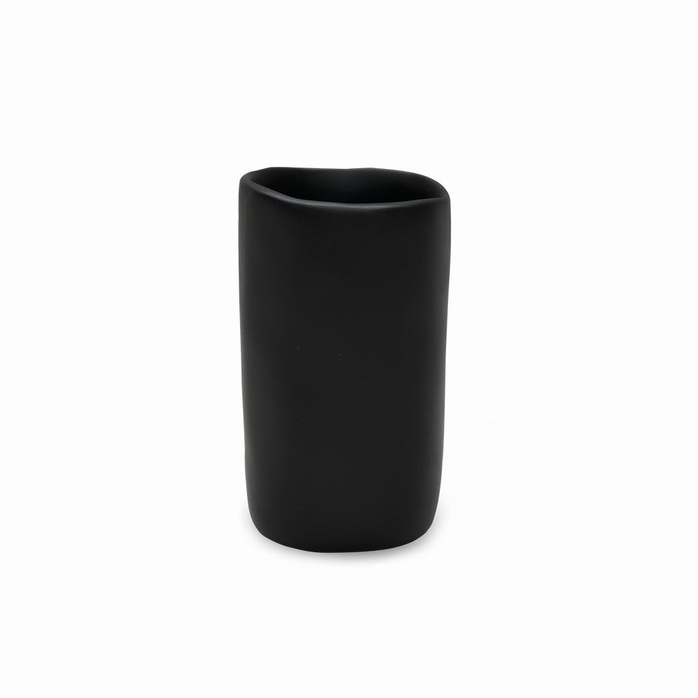resin halo vase medium, black