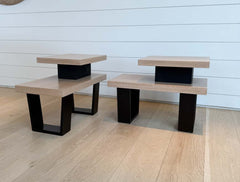 vintage pair of art deco end tables