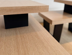 vintage pair of art deco end tables