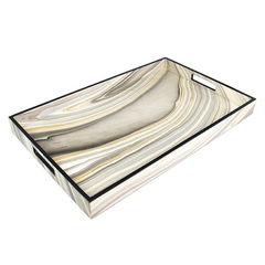 marbleized lacquer tray, 14x22