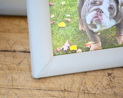 grey leather picture frame collection